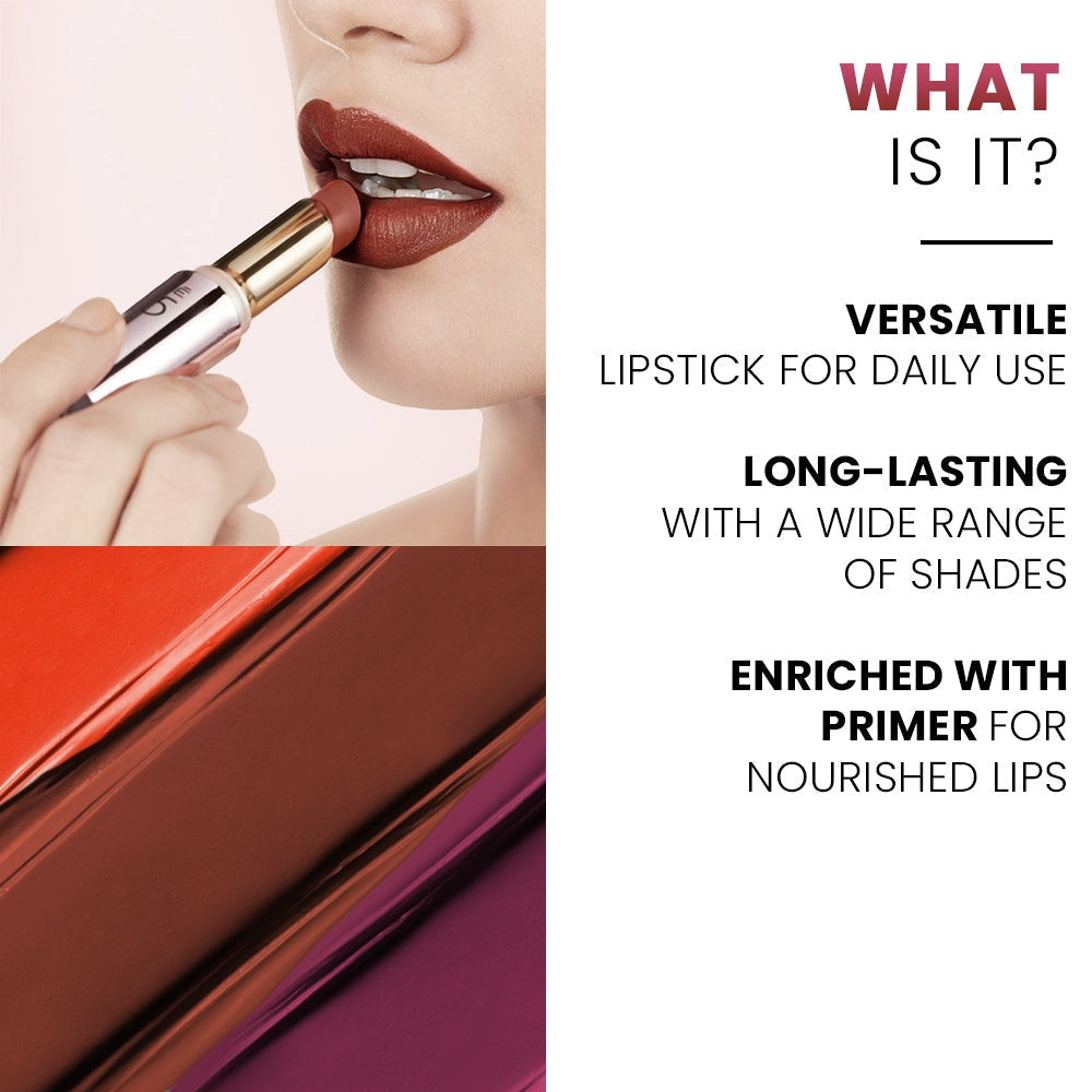 Lakme 9 To 5 Primer + Matte Lip Color - Berry Base, 3.6 g