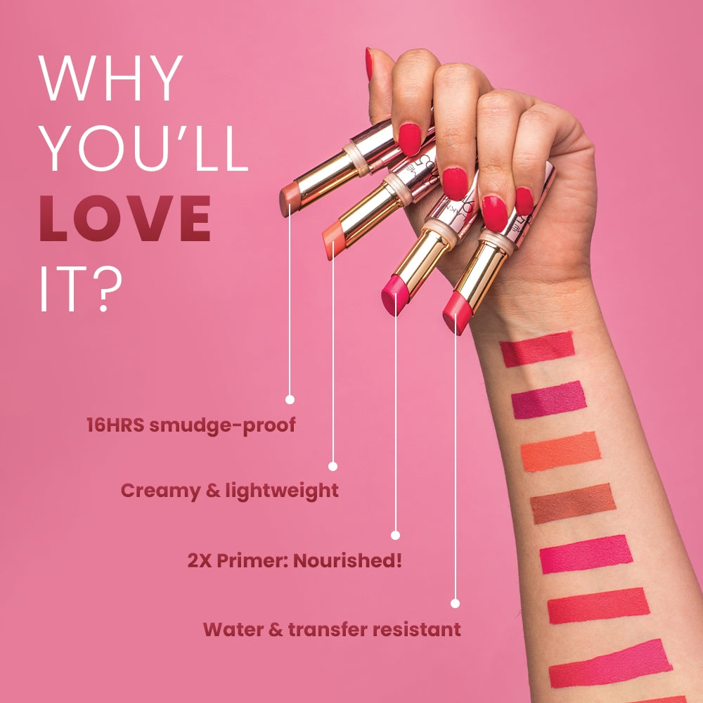Lakme 9 To 5 Primer + Matte Lip Color - Berry Base, 3.6 g