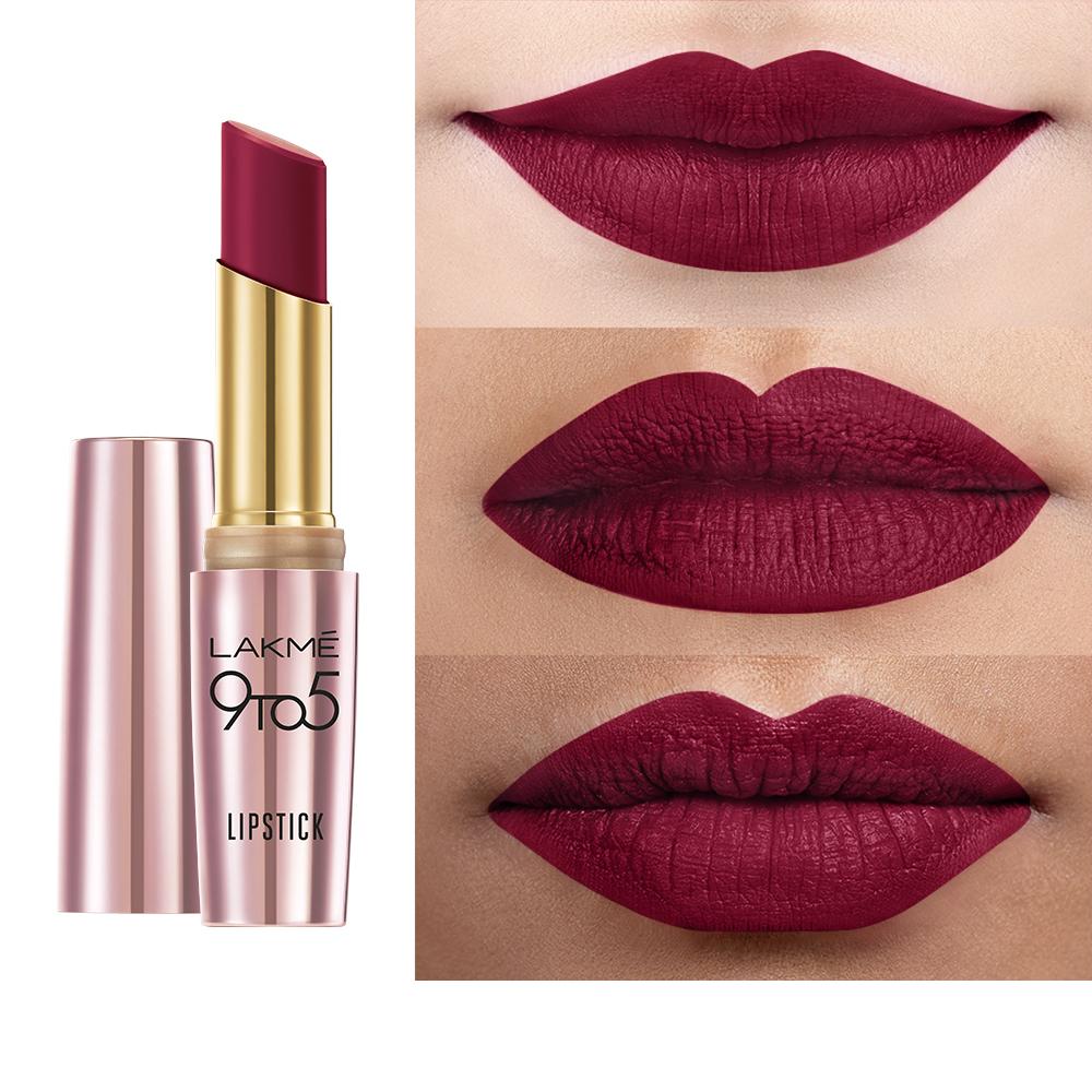 Lakme 9 To 5 Primer + Matte Lip Color - Deep Wine