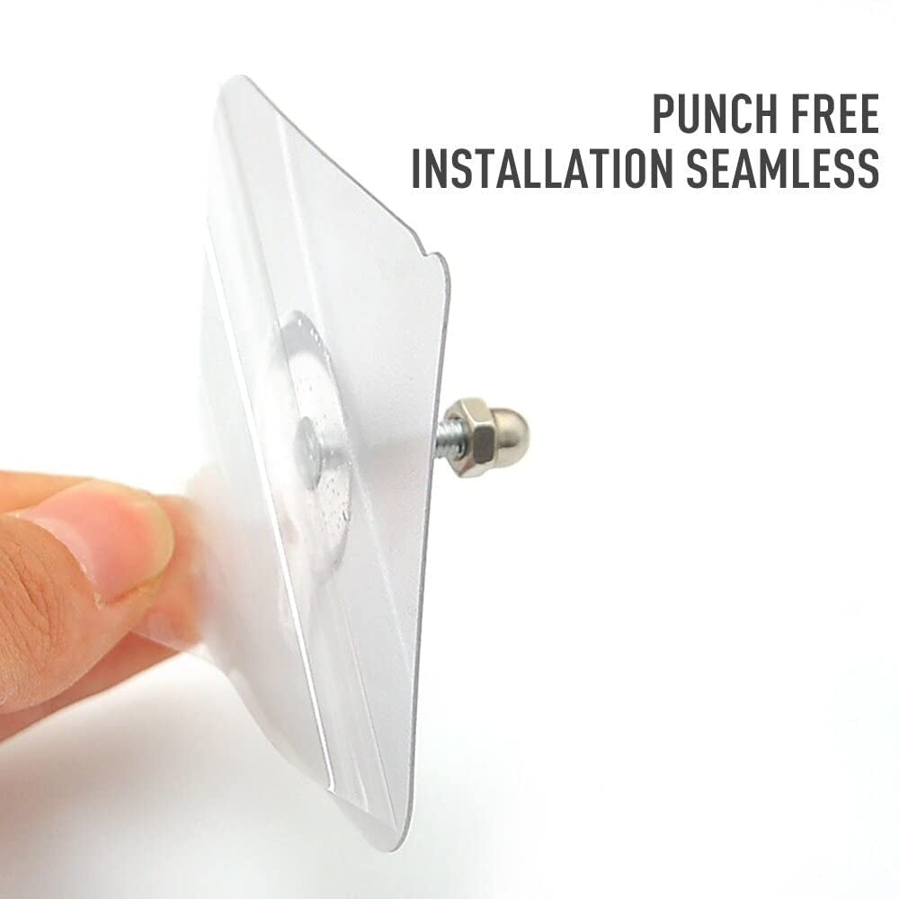10 Pcs Stainless Steel, ABS Nail Free Seamless Adhesive Non-Trace No Drilling Installation Hanging, Waterproof Screws Wall Hook (Transparent)