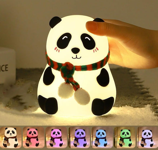 Silicone Panda Light – Rechargeable Night Light for Kids, Girls & Boys | Cute Bedroom Decor for Women (13 cm, Multicolor)