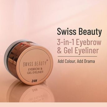 Swiss Beauty 3 In 1 Eyeliner, Eyebrow Filler and Kajal -01 Black (7g)