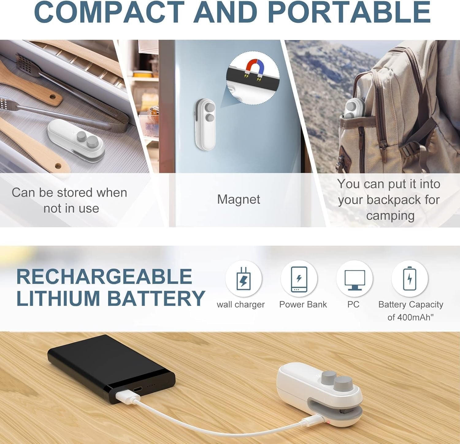 Sealing Clip - Portable Mini Sealing Machine Handheld Packet Sealer for Food, Chips, Fresh Storage, Plastic Bag, Multicolor
