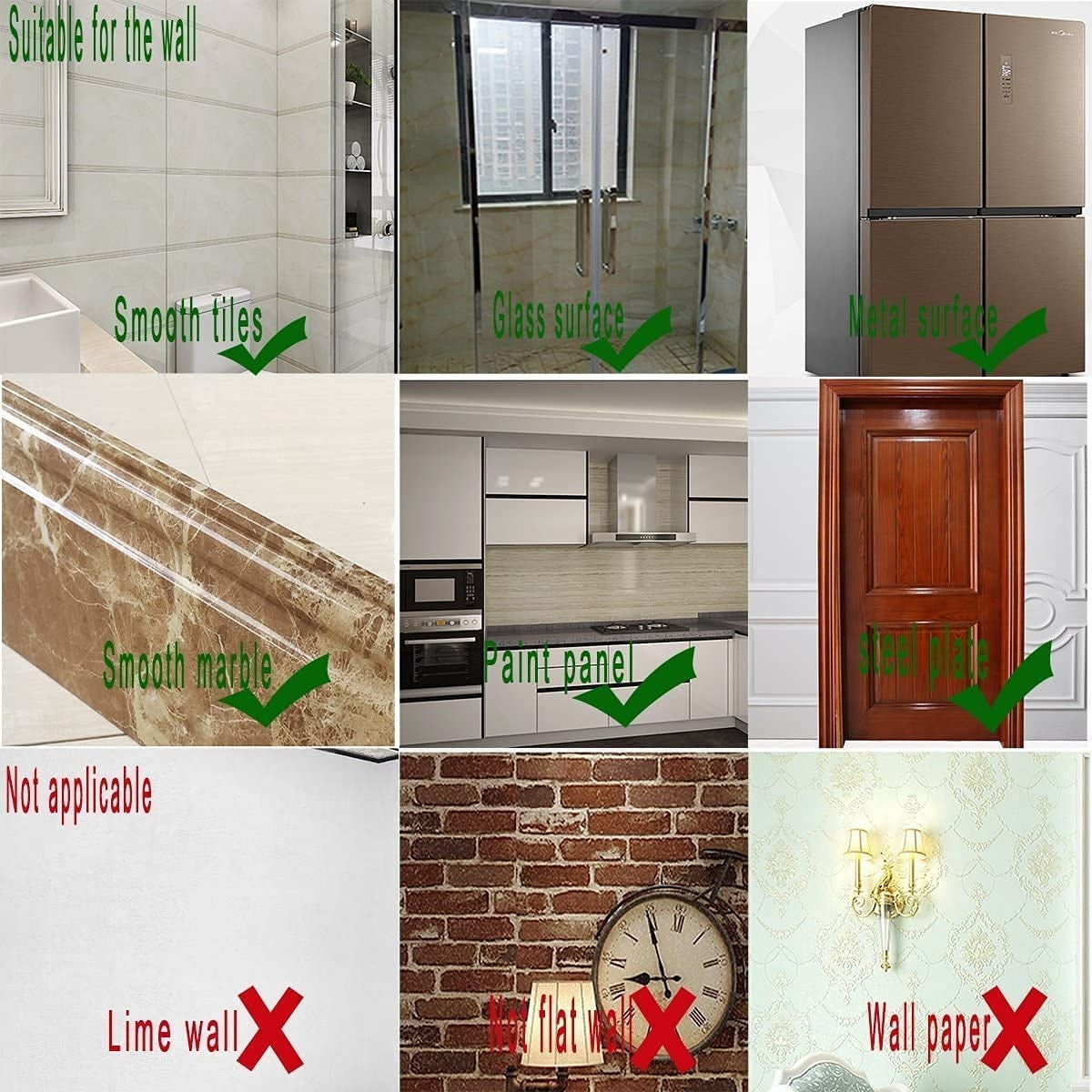 10 Pcs Stainless Steel, ABS Nail Free Seamless Adhesive Non-Trace No Drilling Installation Hanging, Waterproof Screws Wall Hook (Transparent)