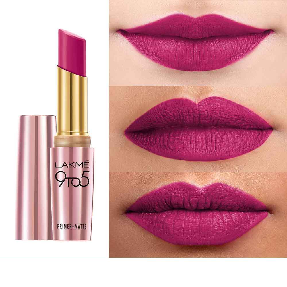 Lakme 9 To 5 Primer + Matte Lip Color - Plum Pink